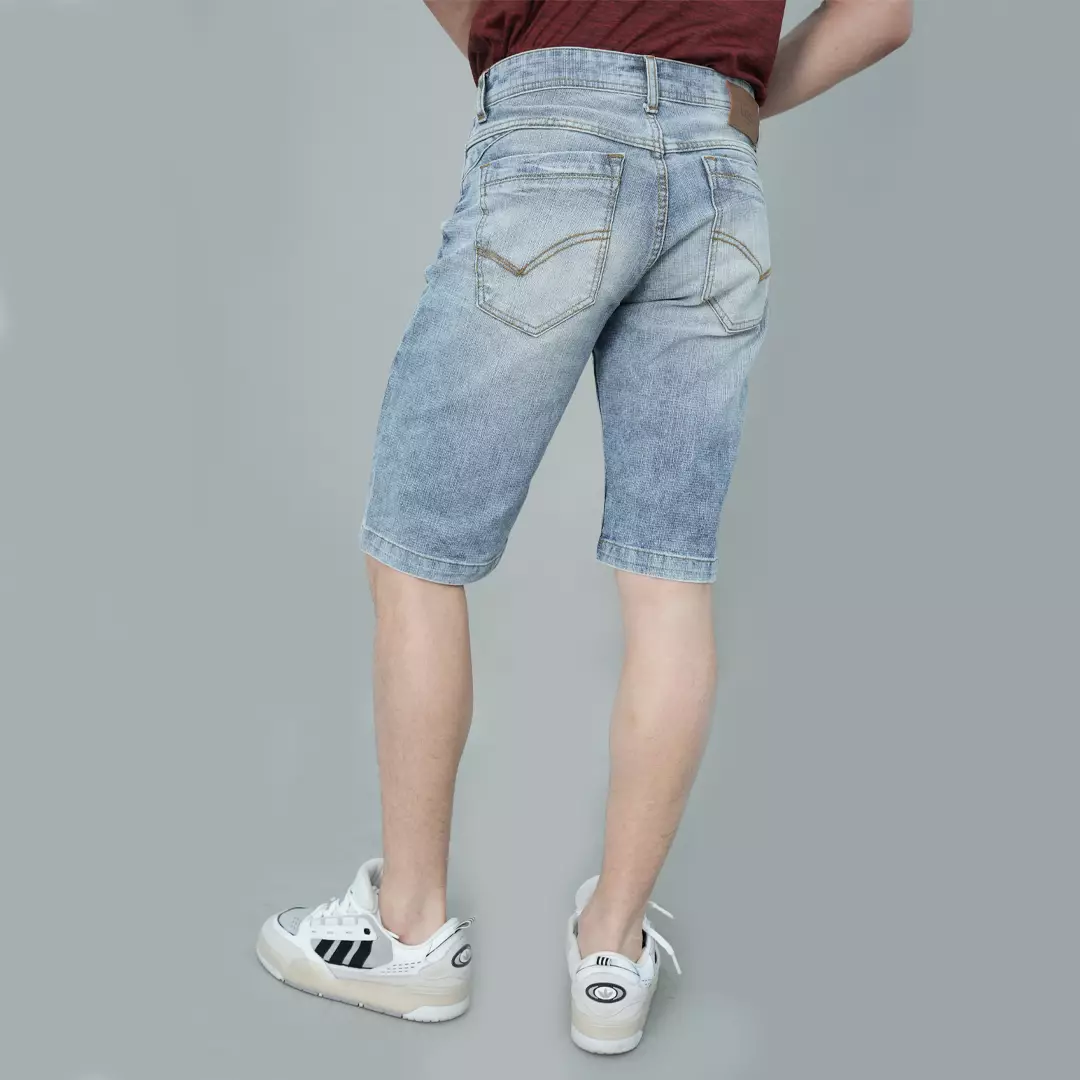 LGS - Celana Pendek Jeans Pria Motif Washed Whiskers - JSS.454.PS079.A670.C