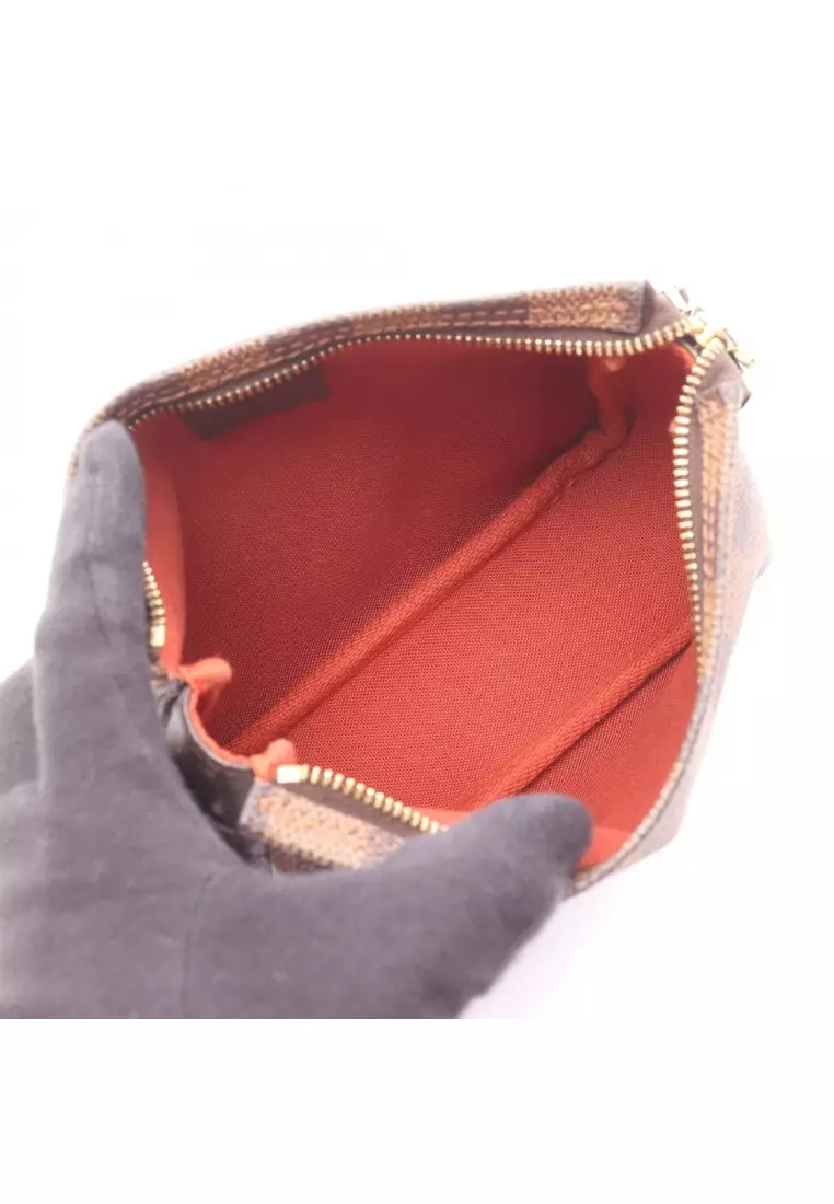 Pre-Loved Louis Vuitton Truth Makeup Damier  ebene Handbag PVC leather Brown