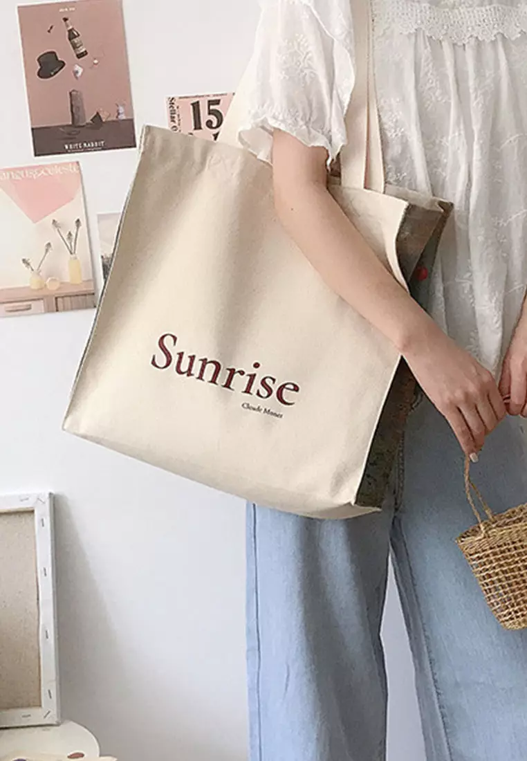 Sunrise Ooil Painting Printed Canvas Hand Bag CA072925