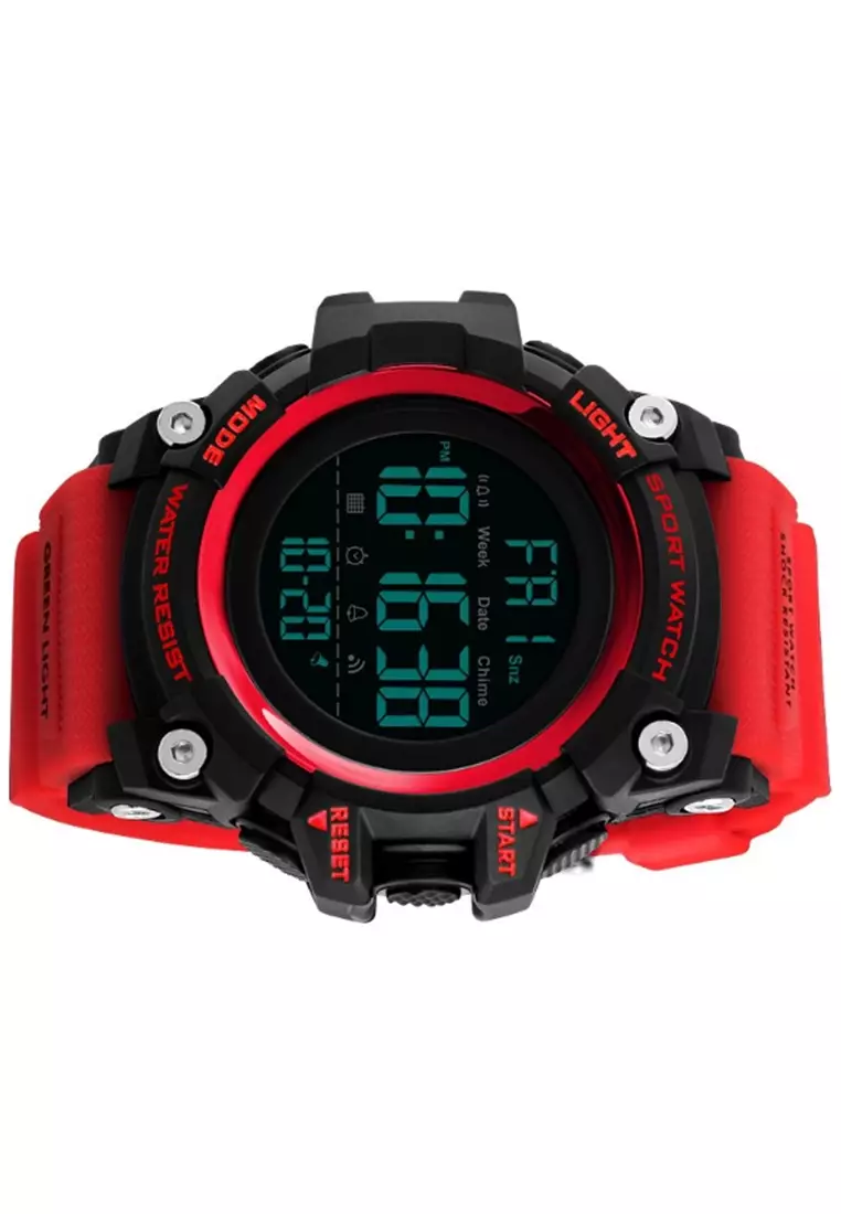 Jam Tangan Sporty Digital Pria Waterproof Many Function Strap Tali Material Stainless Steel PU XO20 ORIGINAL