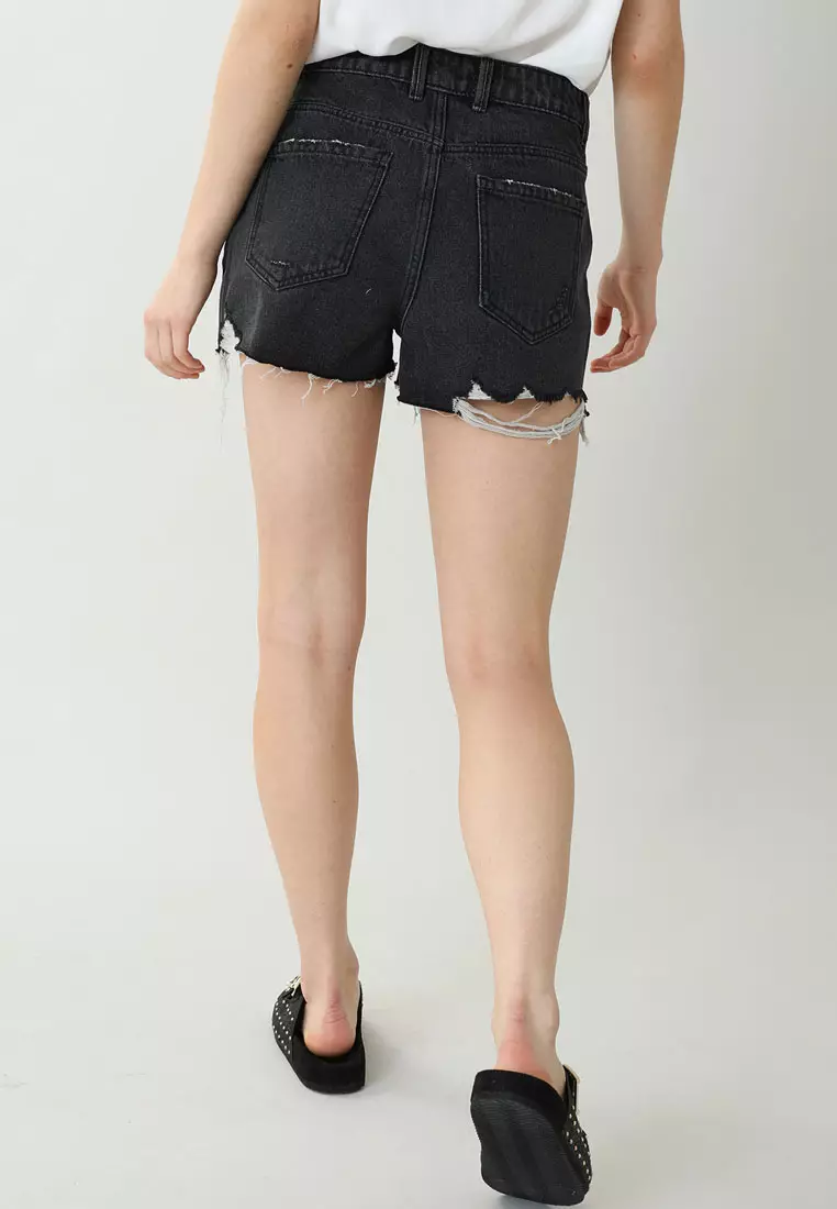 Buy PIMKIE High Waisted Distressed Denim Shorts 2024 Online