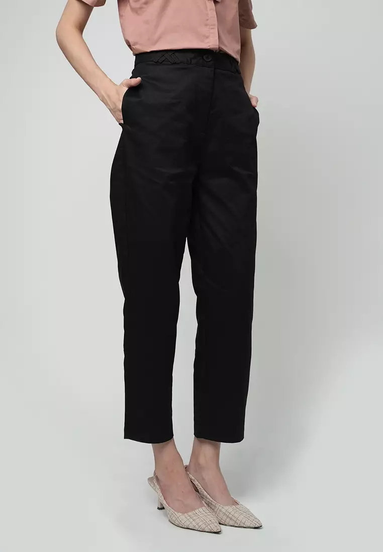 Kailee Relaxed Pants with Criss-Cross Waistband Detail