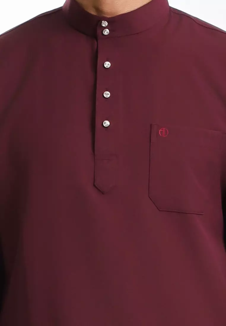 Alain Delon Baju Melayu Cekak Musang Dewasa - 19026002-78Bergundy