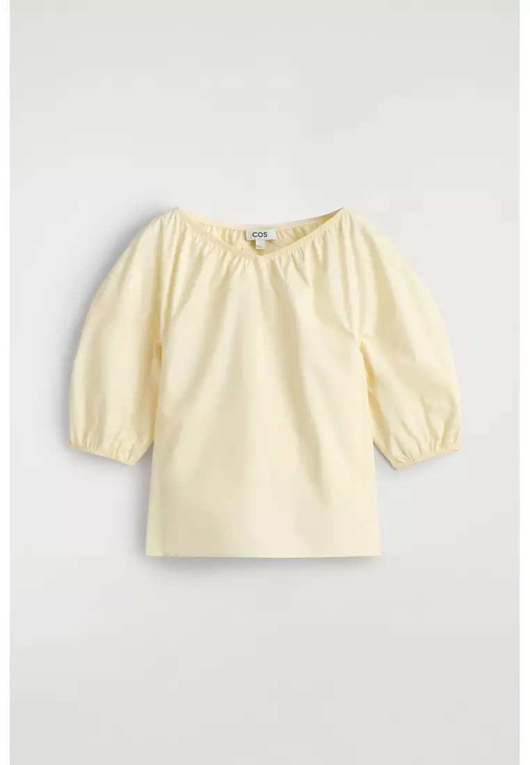 GATHERED PUFF-SLEEVE BLOUSE