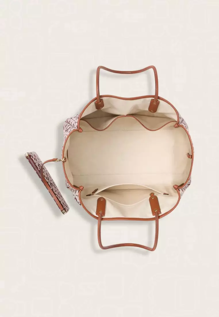 Kate Spade Spade Flower Jacquard Large Everything Tote Burgundy Multi