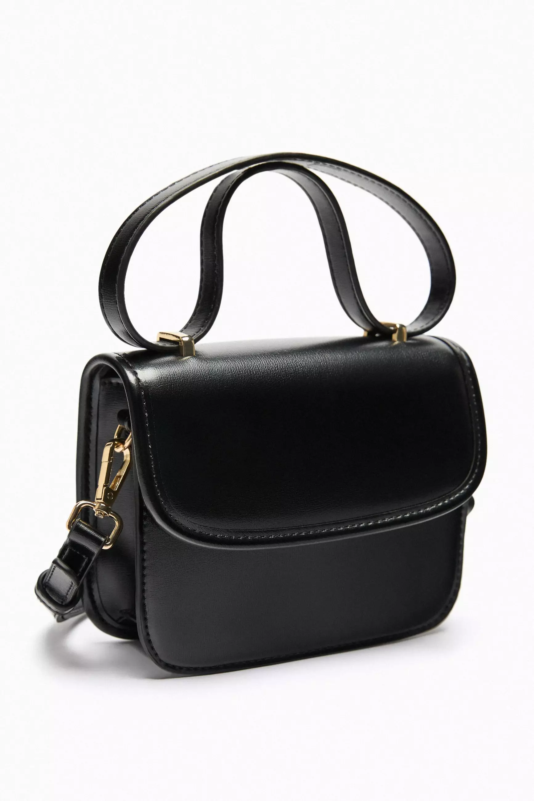 Zara black leather crossbody bag