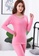 LYCKA pink SWW9234b-Lady Two Piece Casual Pajamas Set (Pink) 6B941AA5350DC7GS_2
