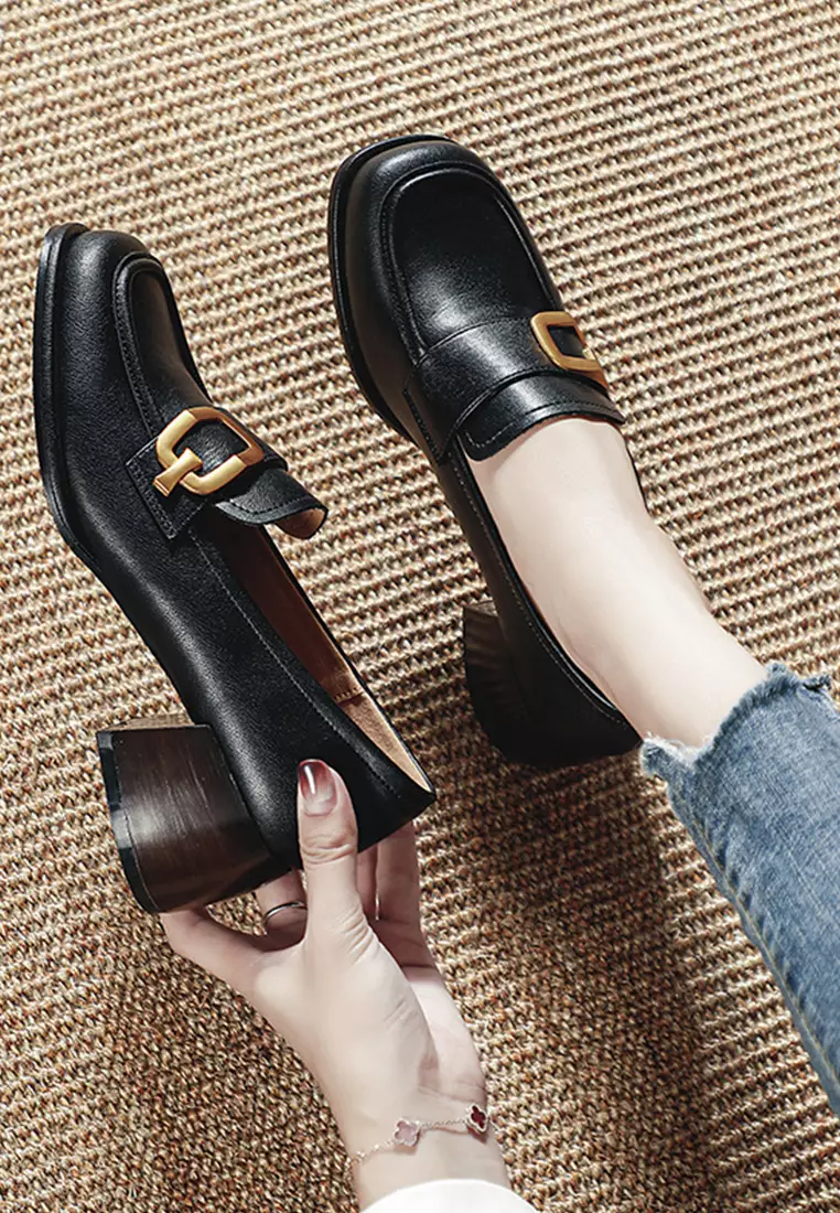 5CM Buckle Leather Loafer TE6810-2