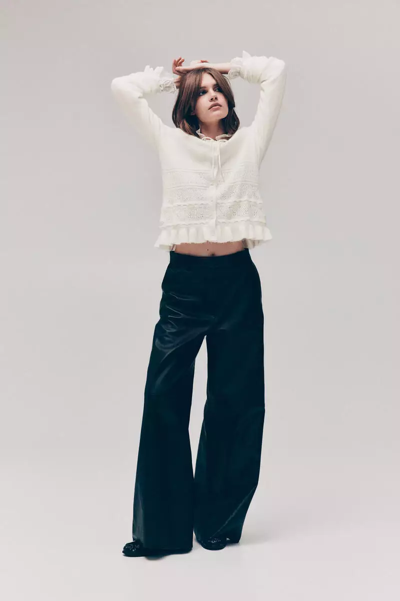 Pointelle-knit cardigan