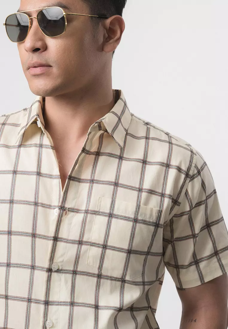 Roma Plaid Shirt Off White SS