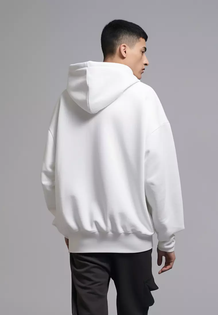 MOA87 Hoodies Premium ScubaLux Anti Kusut Waterproof "Logo JPN" Putih