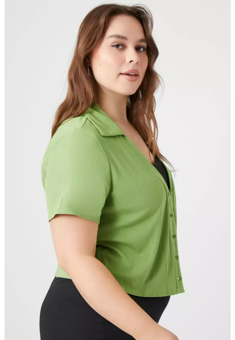 Forever 21 Women's Green Plus Size Tops on Sale