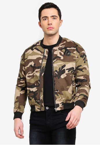 Fidelio green Camouflage Bomber Jacket 1F3C5AA0A23F5DGS_1