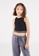 Gen Woo black Rib Crop Top by Gen Woo 78B90KAA8058CFGS_3