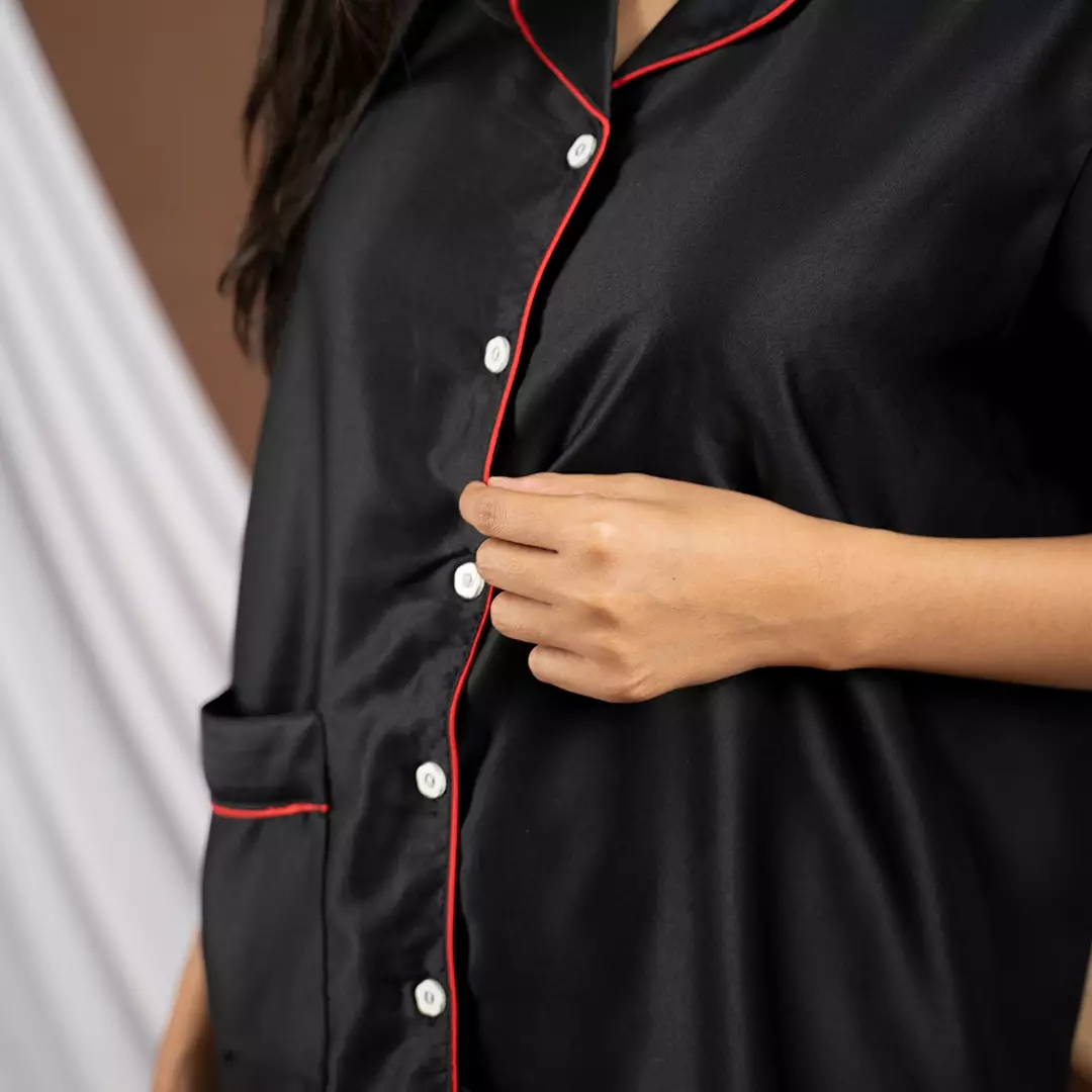 Piyama Satin Sleepwear One Set Pyjamas