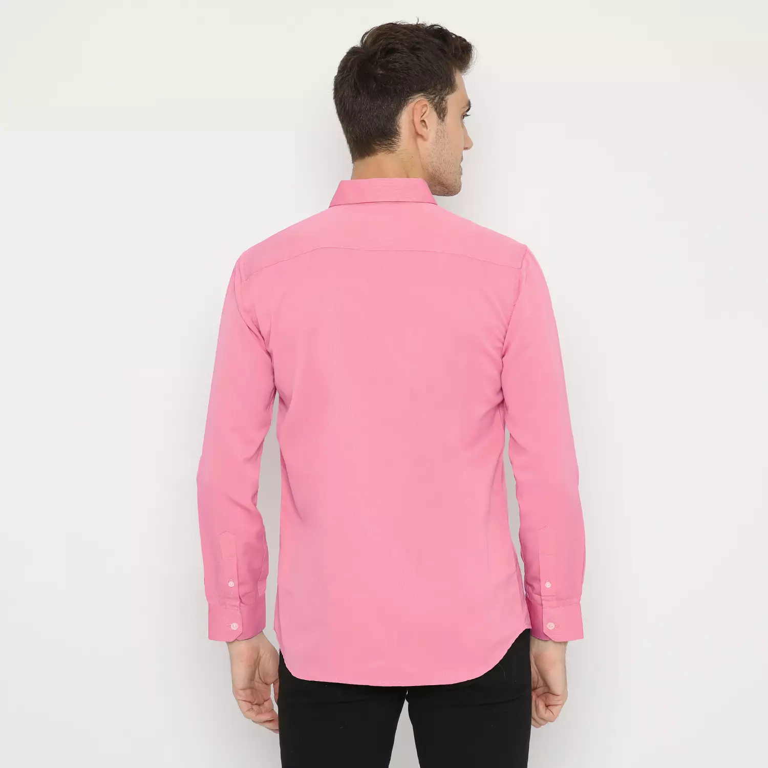 Platini Kemeja Pria Lengan Panjang polos Polinosic Pink 66115