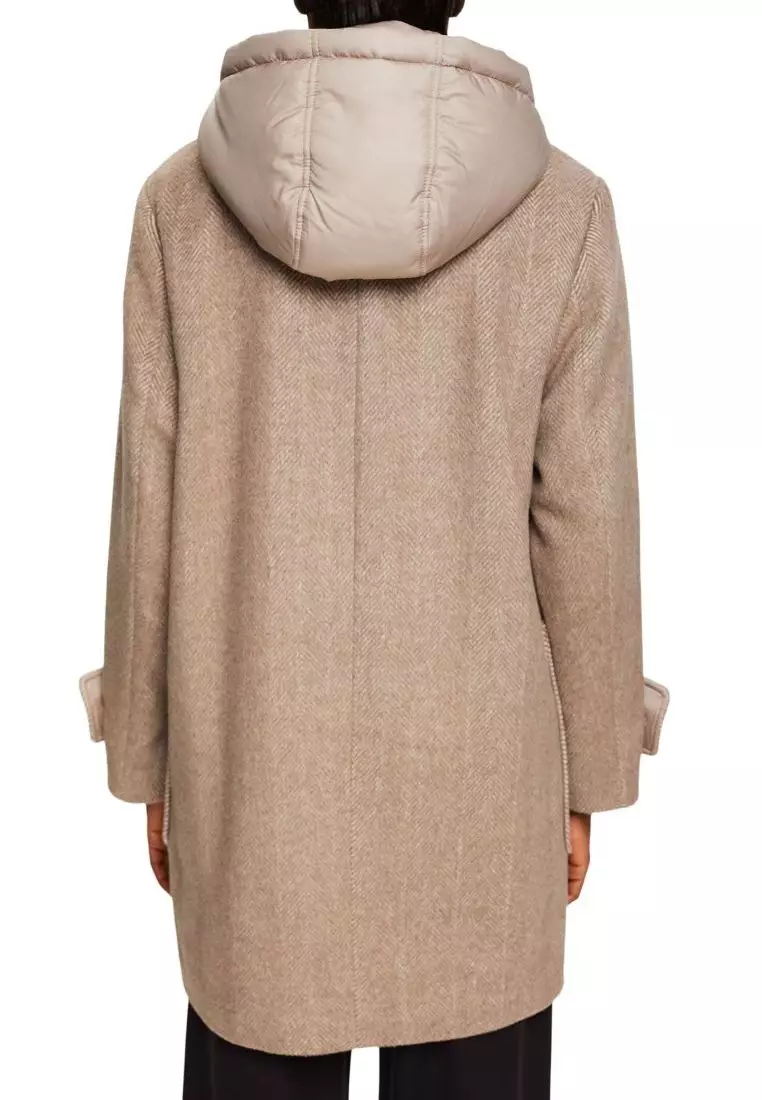 ESPRIT ESPRIT Wool blend coat with detachable hood 2024