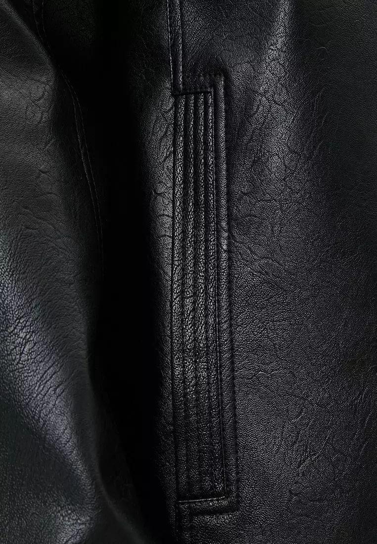 Leather-Look Biker Jacket