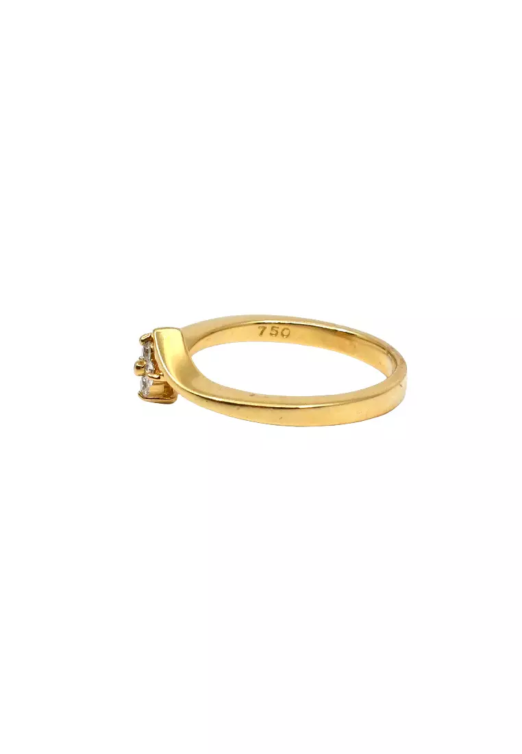 18K Yellow Gold Lady Ring with Diamonds