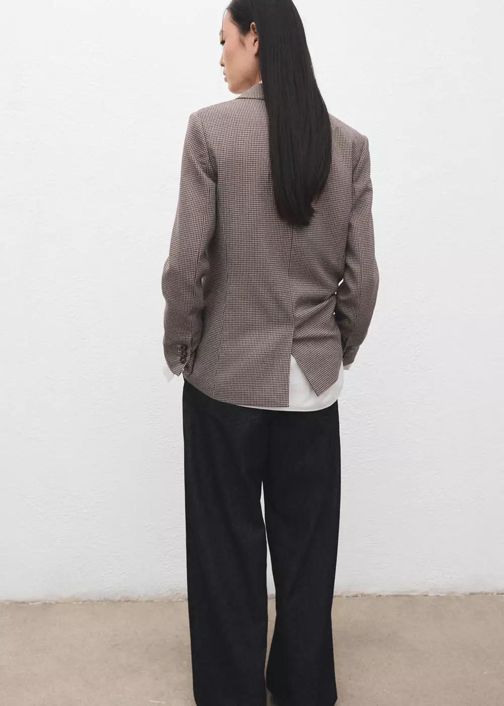 Blazer double-breasted bermotif houndstooth mikro