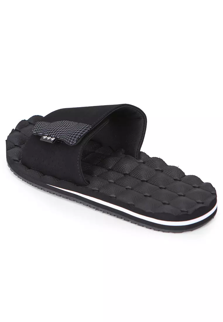 MSN RECLINER SLIDE SANDALS BLACK WHITE