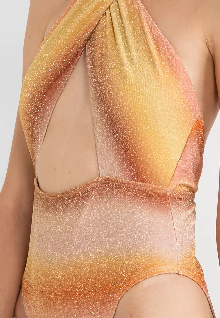 Halter Neck One Piece Brazilian Swimsuit