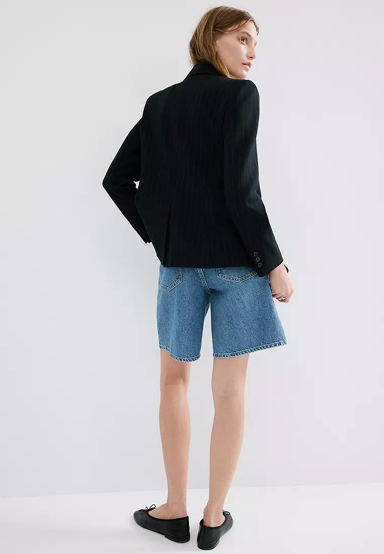 High-Waist Straight-Fit Denim Shorts