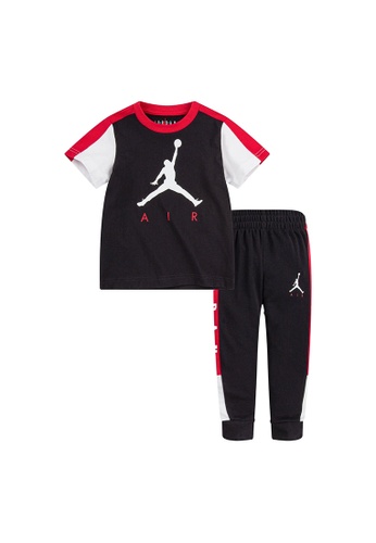 Jordan black Jordan Boy Toddler's Jumpman Air Transitional Short Sleeves Tee & Pants Set (2 - 4 Years) - Black 1DF95KA96ADDE3GS_1