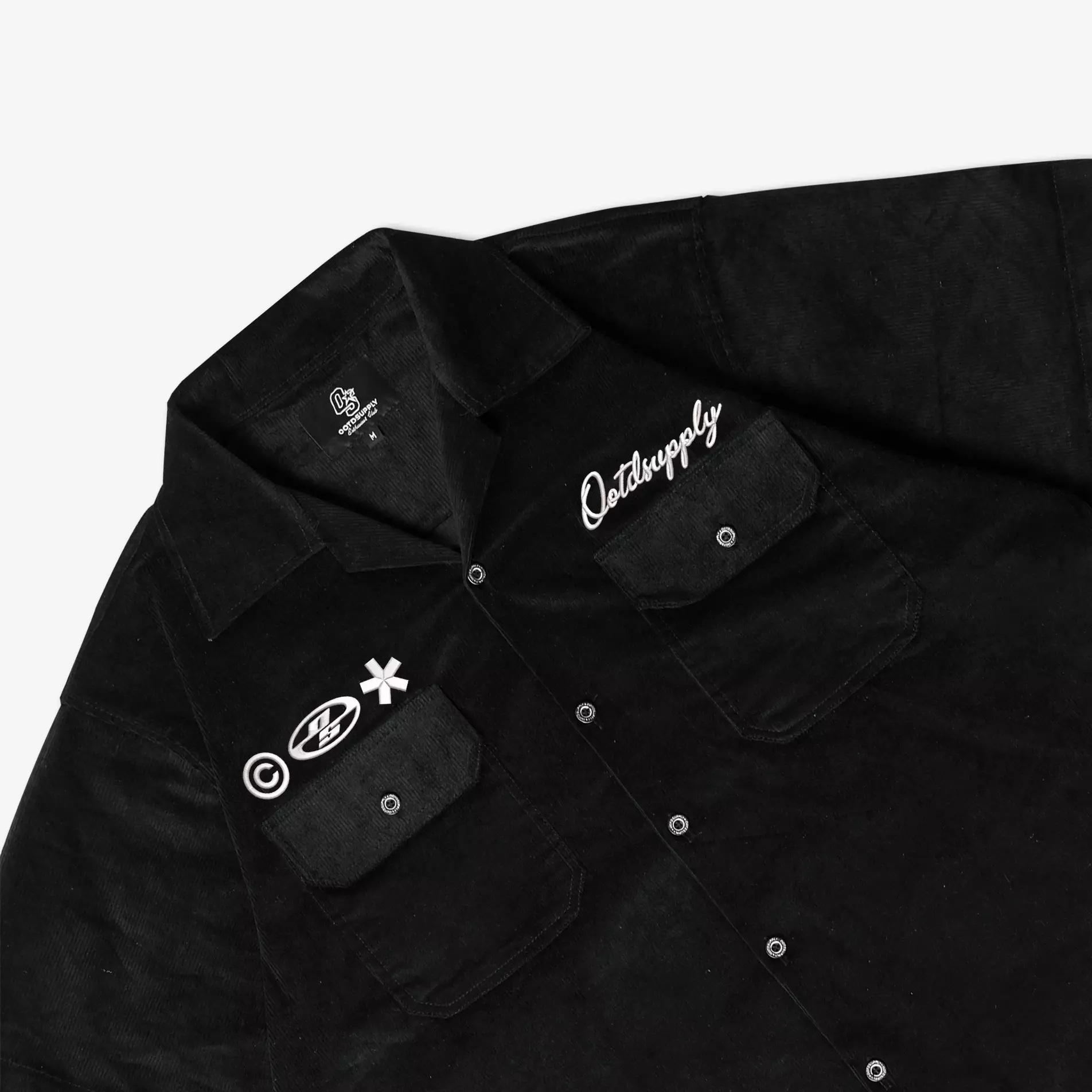 OOTDSUPPLY Work Shirt Corduroy Boxy Cozy Black & Navy | Kemeja Corduroy | Casual Shirt | WSCCZE