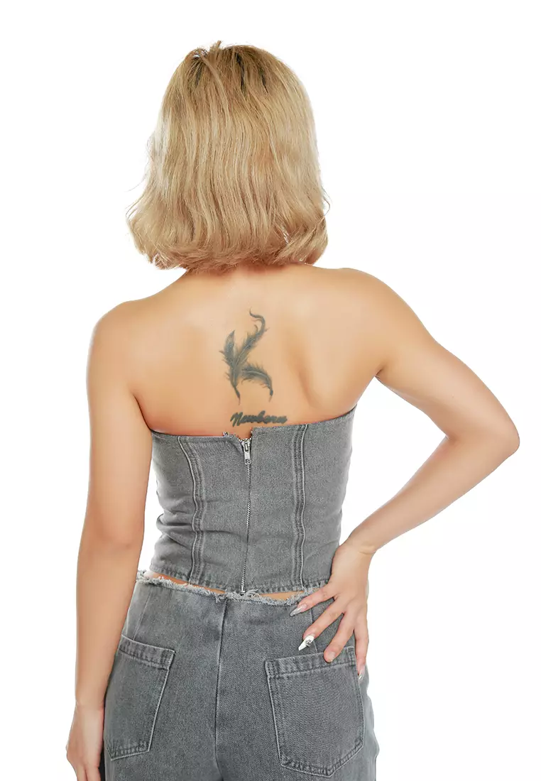 Bustier Corset Top in Grey