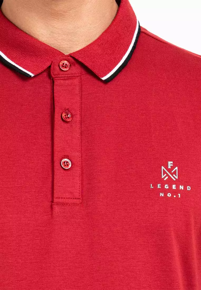 Forest Premium Weight Cotton Polo Tee 220gsm Interlock Knitted Polo T Shirt | 23761-58BrickRed