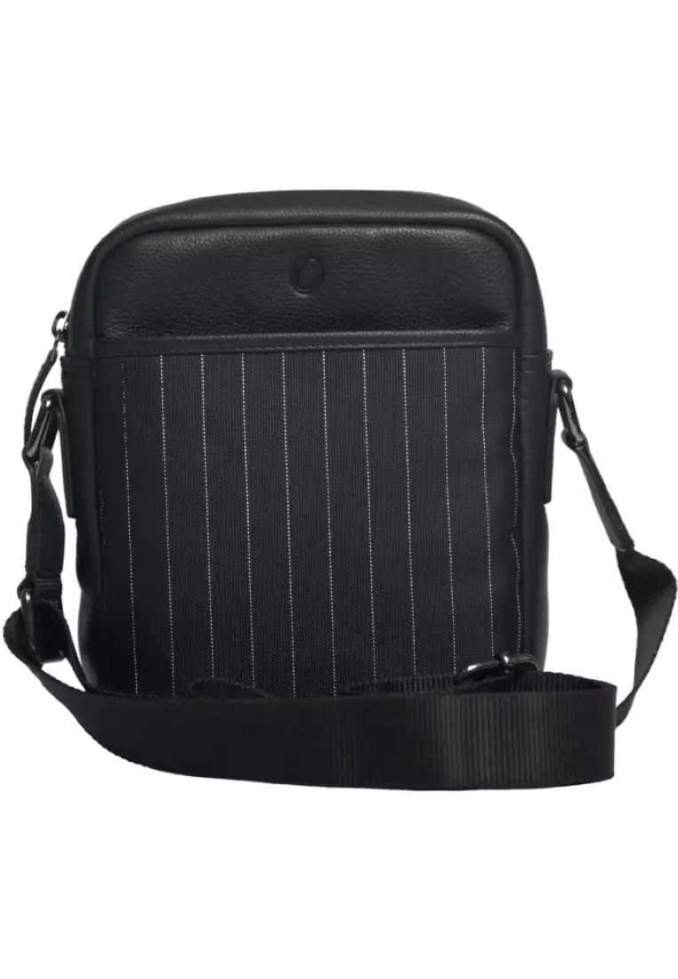 black sling bag leather