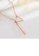 Glamorousky silver Simple Temperament Plated Rose Gold Geometric Triangle Tassel 316L Stainless Steel Necklace A2B30ACB2536A0GS_4