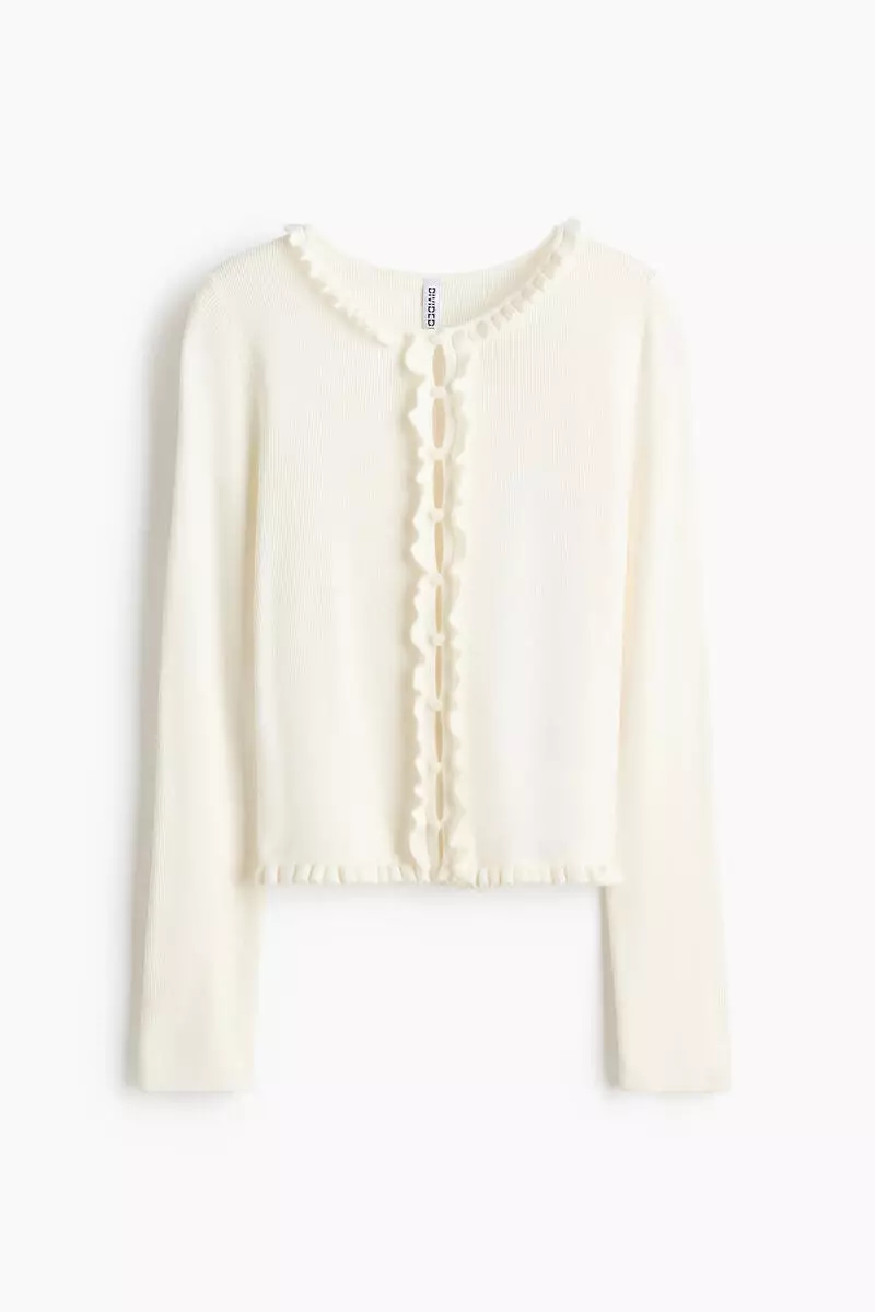 Frill-trimmed cardigan
