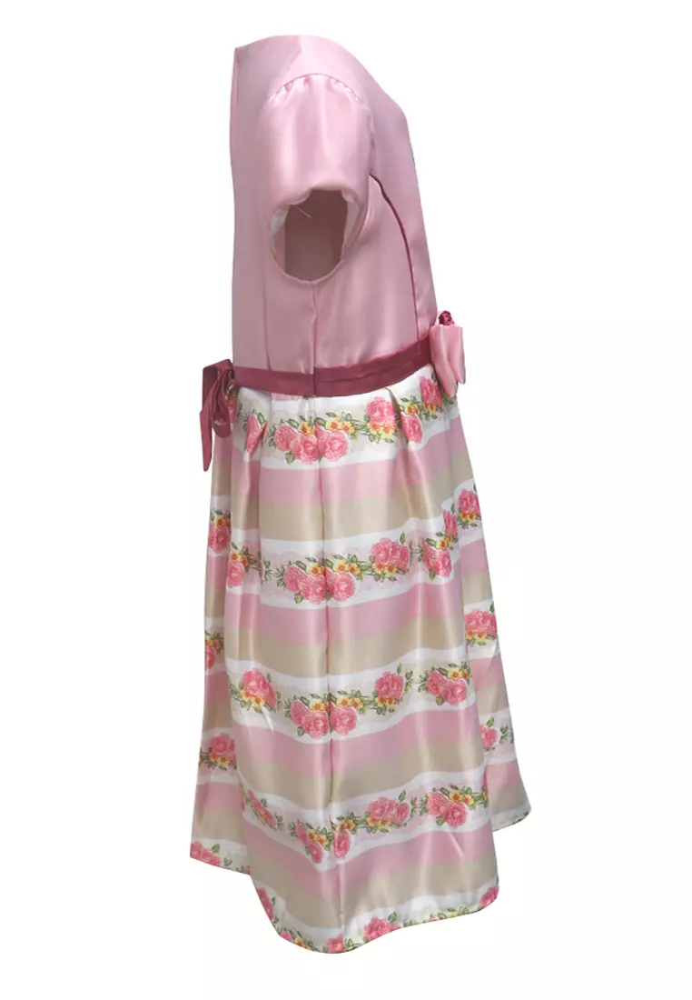 Two Mix Baju Anak Perempuan Fashion - Dress Anak Cewek Wanita Bahan Kain Satin Usia 1-12 Tahun 4278