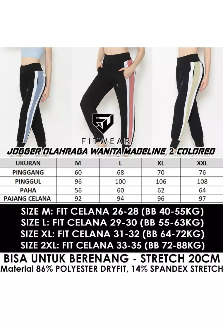 Fitwear - Jogger Olahraga Wanita MADELINE 2 COLORED POCKET - GREEN MATCHA