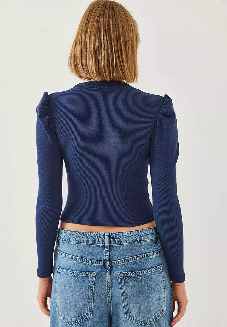 Women's Princess Sleeve Ribbed Blouse 2111 60351109