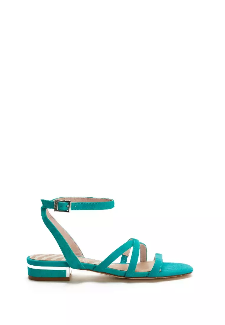 House of Avenues Ladies Suede Strappy Sandal 5320 Teal 2024 Buy