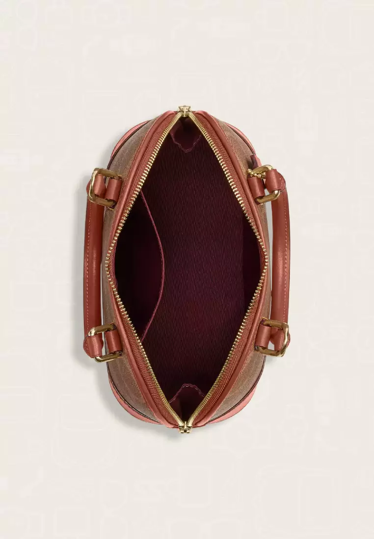 Coach Sabrina Satchel Bag In Signature Canvas Tan Caramel