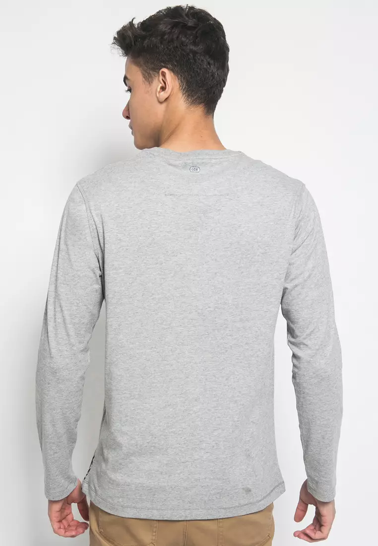 LGS - Slim Fit - Kaos Fashion - Limited Edition - Abu - JTS.322.M2751F.21.C-L/S
