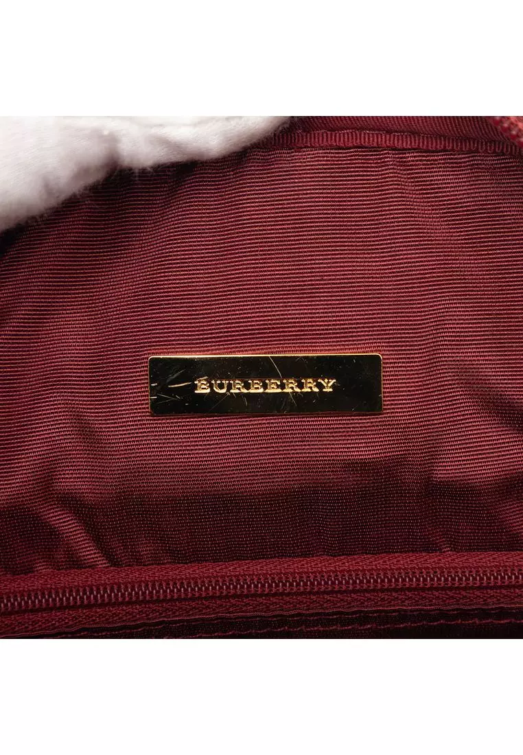 Pre-Loved Burberry House Check Canvas Handbag