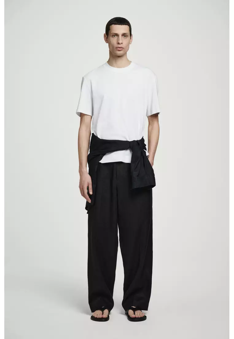RELAXED SLUBBED COTTON-LINEN T-SHIRT