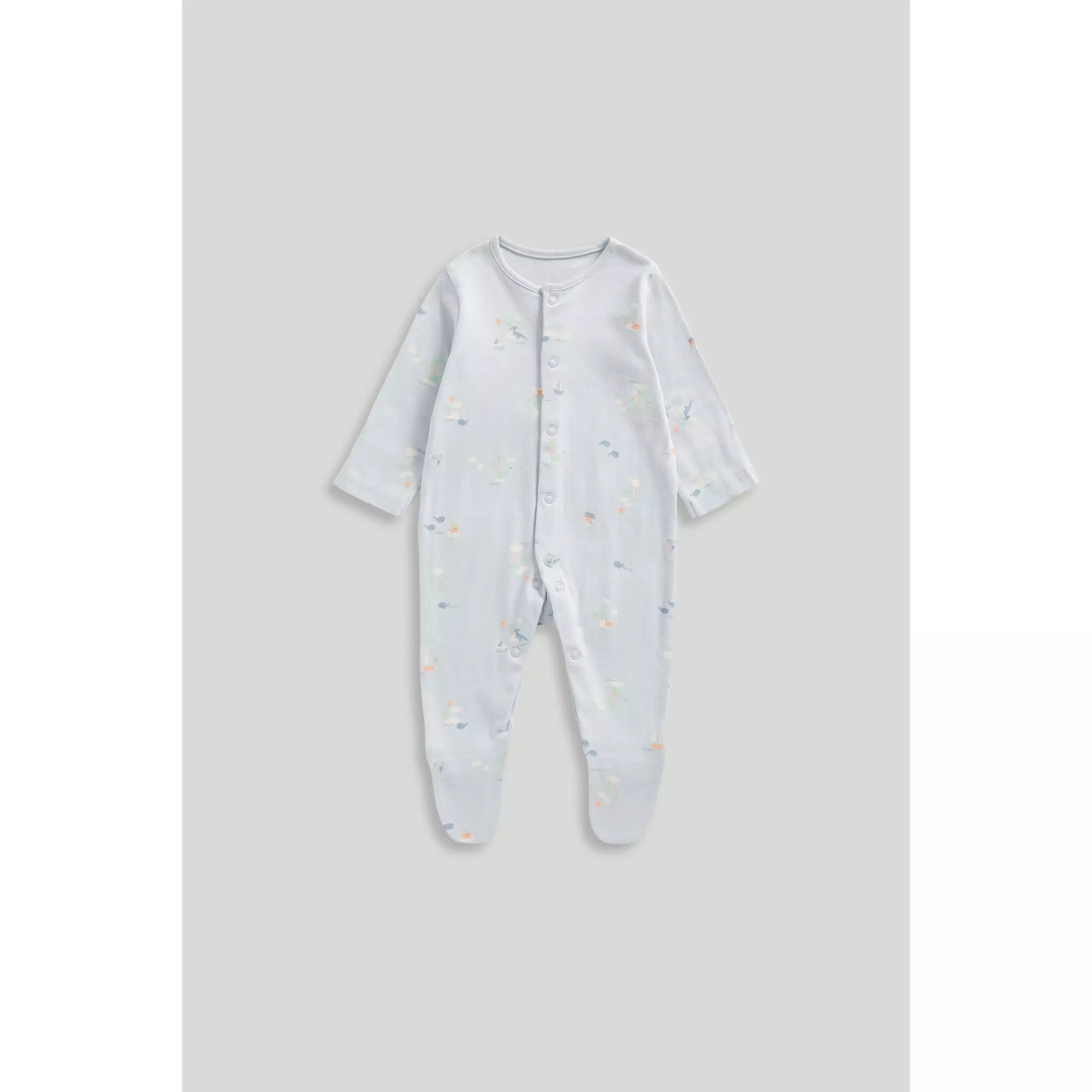 Mothercare Dinosaur Sleepsuits - 3 Pack - Set Baju Tidur Bayi Laki-laki (Biru)