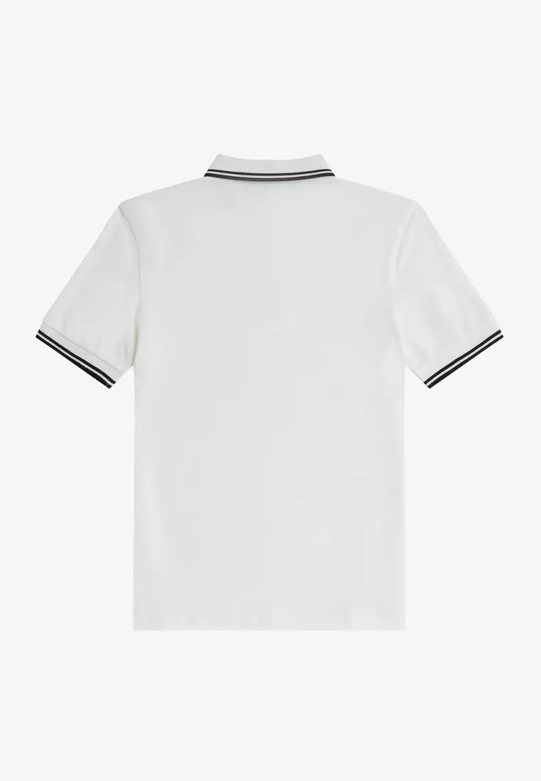 Fred Perry M3600 Twin Tipped Fred Perry Shirt (White / Black / Black)