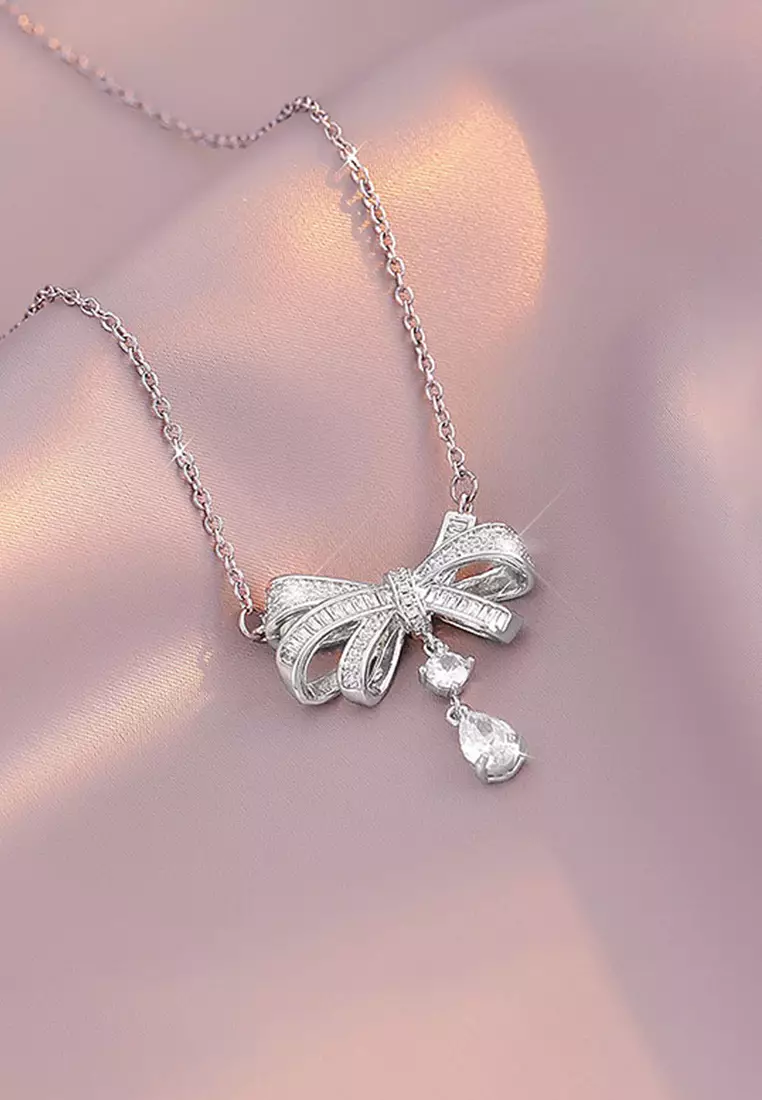 Kalung Wanita Original Elegant Necklace Perhiasan Cewek Wedding Tunangan Gift Sertifikat GRA Kotak Indah COD