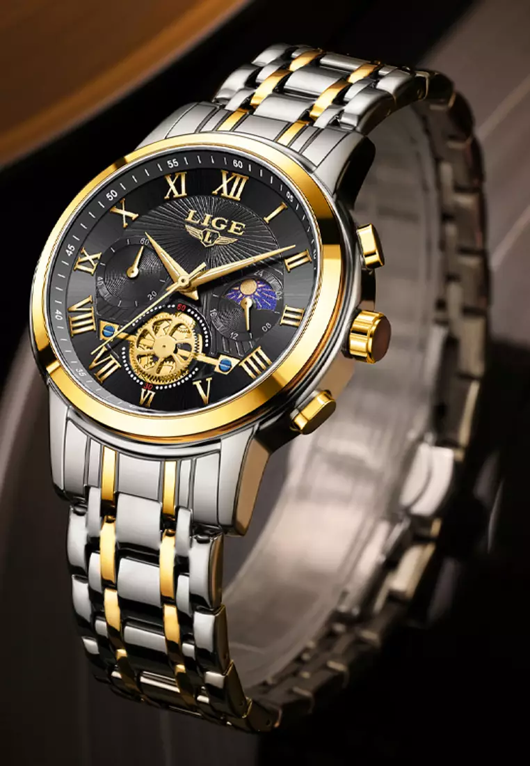 Unisex Stainless Steel Quartz Watch on Metal Bracelet