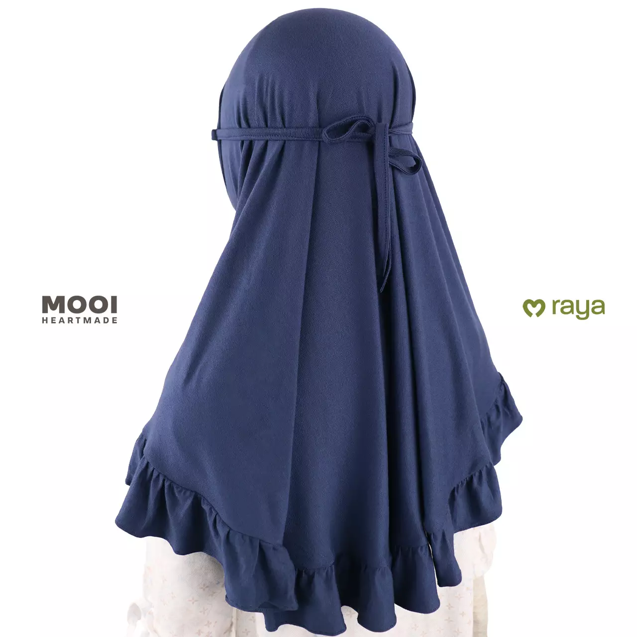 Mooi Hijab Ruffle Instant Anak Jilbab Anak Perempuan Nada Hijab - Deep Navy