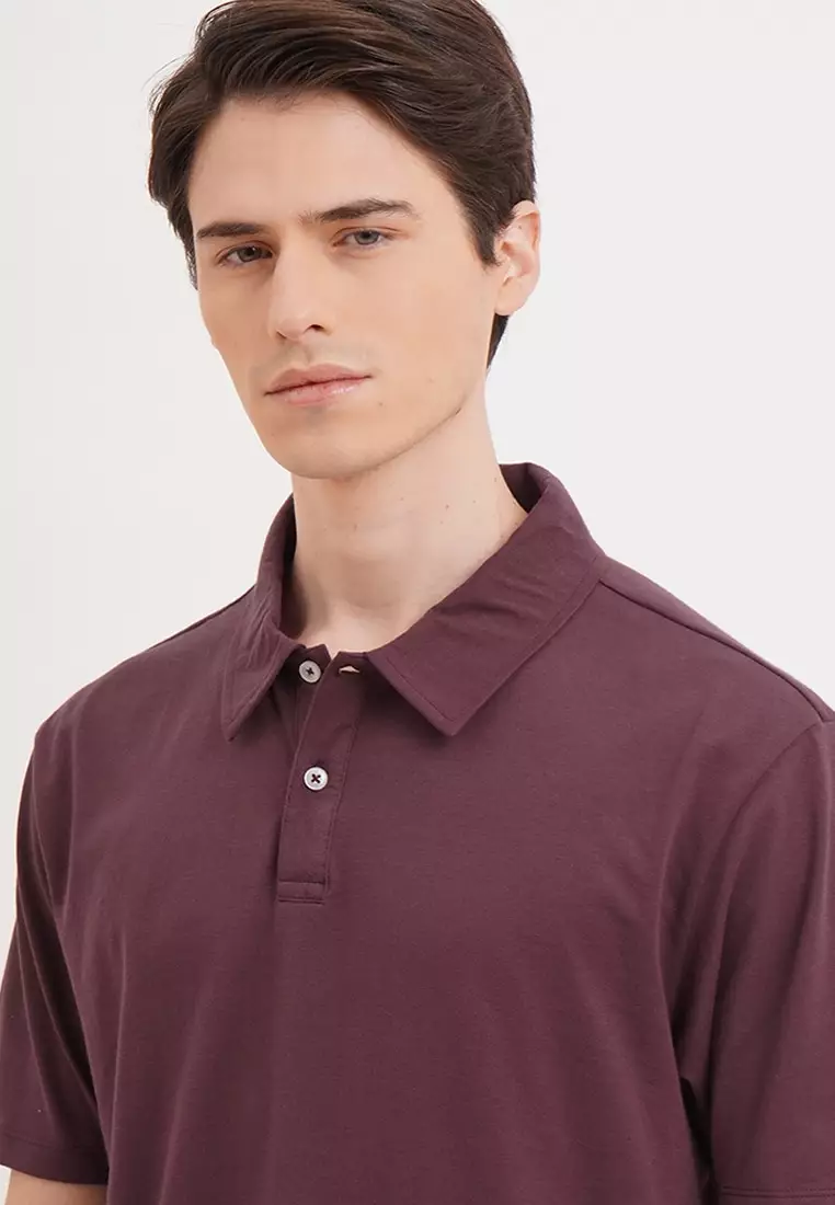 Penshoppe polo shop shirt maroon