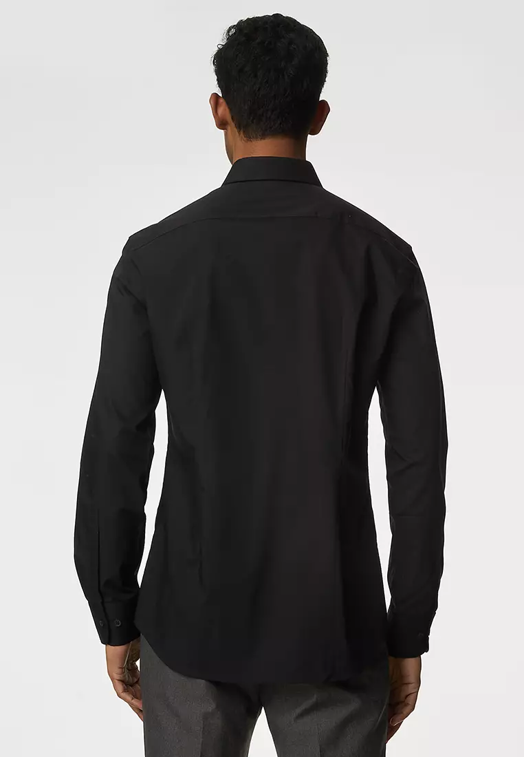 Slim Fit Easy Iron Cotton Blend Shirt