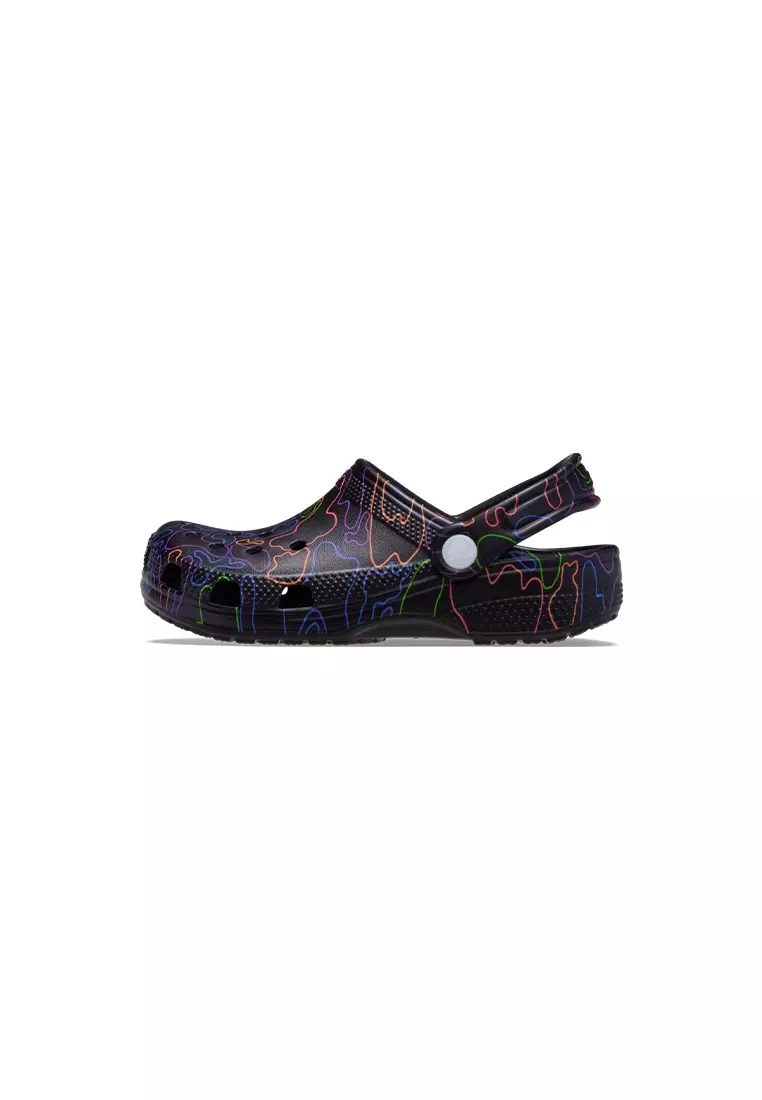 Toddler Classic Hi Vis Camo Clog in Black Multi